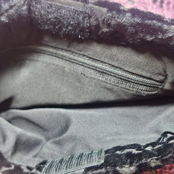 Black Velvet Evening Bag Small Shoulder Clutch - Picture 6 of 6